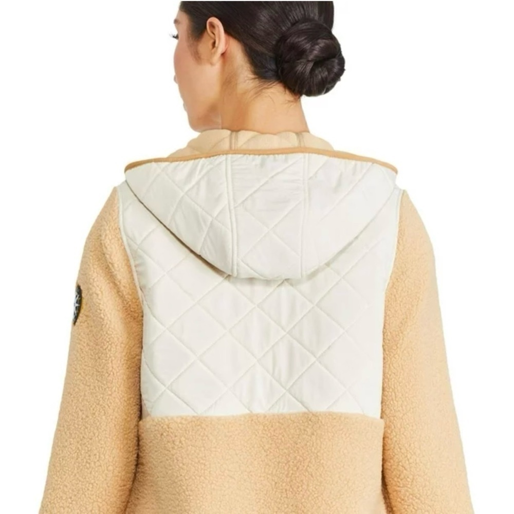 Canadiana x RCGS Women's Sherpa Popover Hoodie Jacket Shearling teddy quilted M - Picture 6 of 12